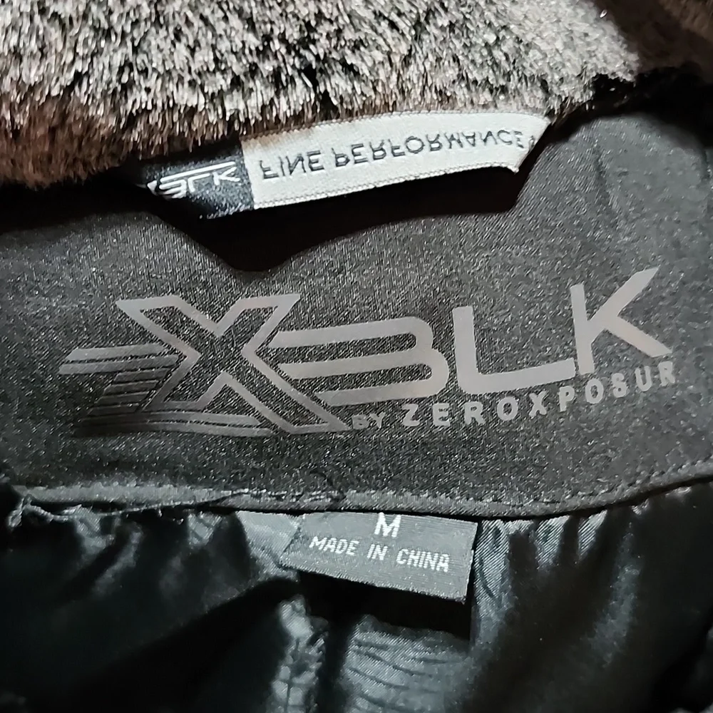 XBLK BY ZEROXPOSUR GRAY & BLACK INSULATED FAUX-FUR HOODIE JACKET COAT - Picture 3 of 16